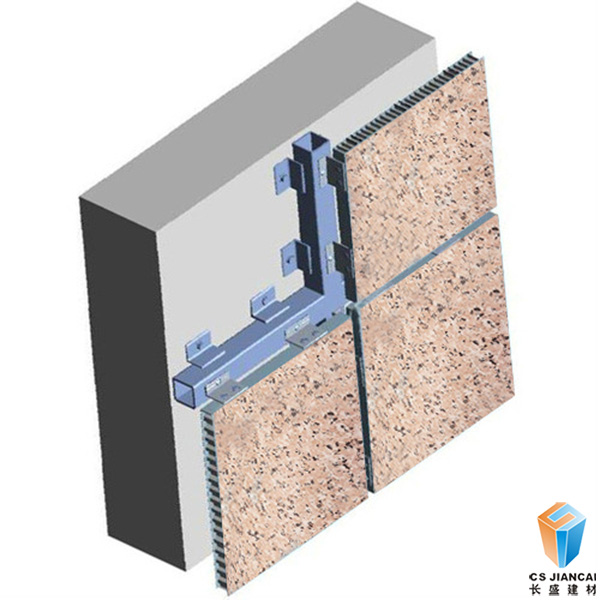石紋鋁蜂窩板安裝結(jié)構(gòu)圖